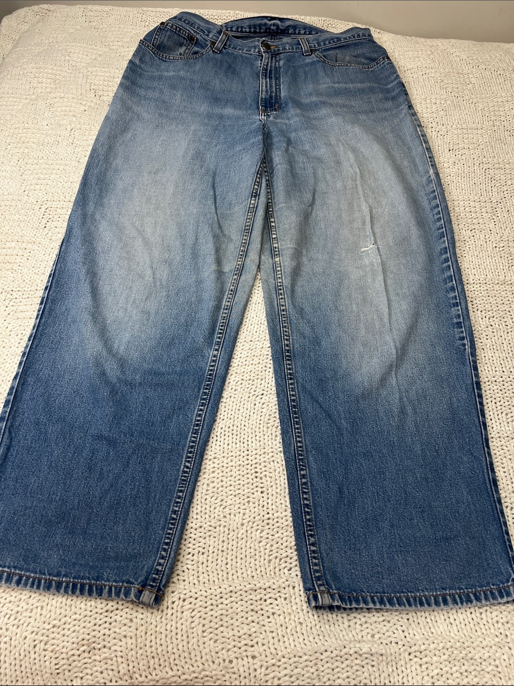 Vintage L.L. Bean Women's Light Blue Wide-Leg Denim Jeans